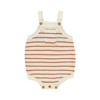 Rylee + Cru Kids' Ashton Knit Romper in poppy stripe - kids' item