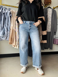Anniewear - High Rise Stretch Roll Up Jean
