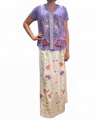 Johnny Was CALISTA HIGH SLIT LINEN SKIRT in elordi stripe - women's skirt