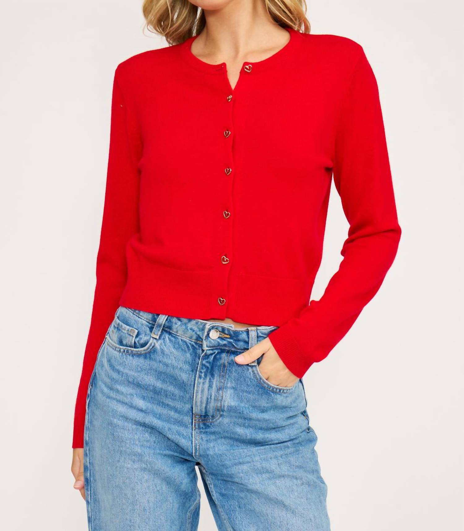 Lucy Paris - Celeste Heart Button Cardigan