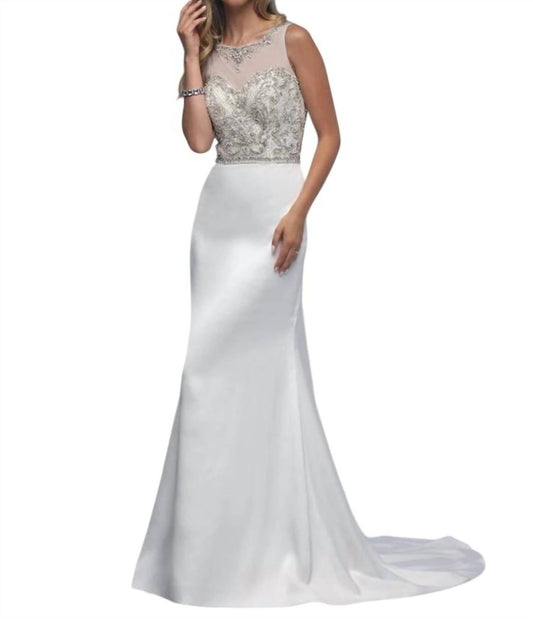 Impression Bridal - Fit and Flare Satin Wedding Dress