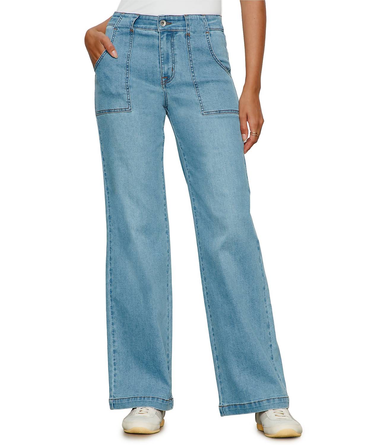 Sanctuary Standard Rise Wide Leg jean in keep up - women's jeans