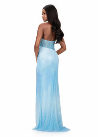 Ashleylauren - Strapless High Slit Gown