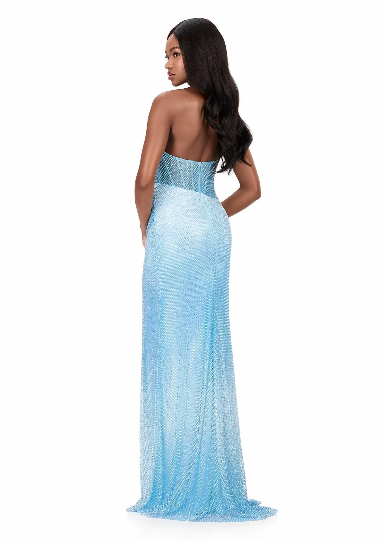 Ashleylauren - Strapless High Slit Gown