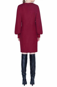 Akris Punto - Long Balloon Sleeve Wool Mini Dress