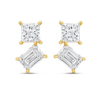 Diana M Jewels - Women's Princess & Emerald Lab-Grown Diamond Stud Earrings (12.00 Ct) - Luxe