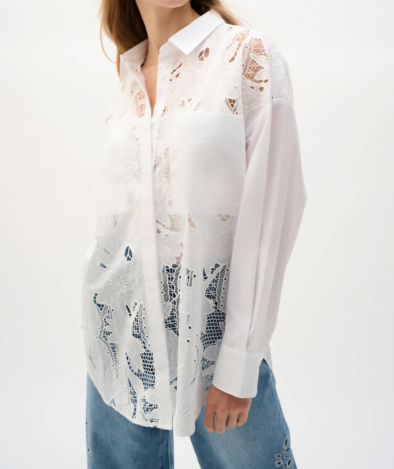 Joseph Ribkoff - Floral Lace Buttoned Top