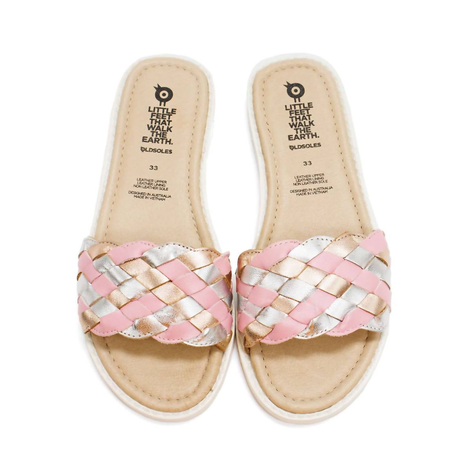 Oldsoles - Girl's Monarco Leather Slides