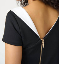 Joseph Ribkoff - Scuba Crepe Asymmetrical Neckline Sheath Dress