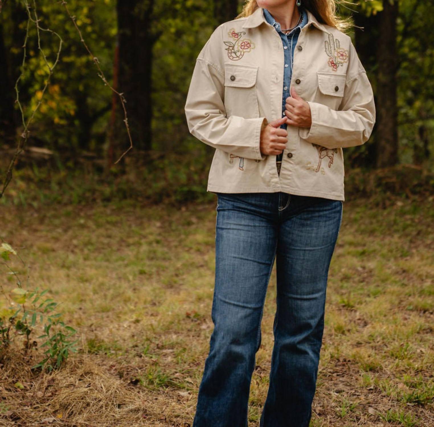 Stetson Rodeo Days Embroidered Jacket in beige - women's jacket