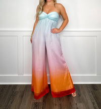 Main Strip - Tempting Fate Lightweight Strapless Ombre Jumpsuit