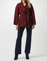 Joseph Ribkoff - Belted Short Wrap Kimono Coat