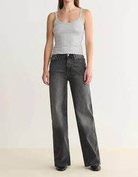 Warp + Weft Wide Leg Jeans in overcast - women's jeans