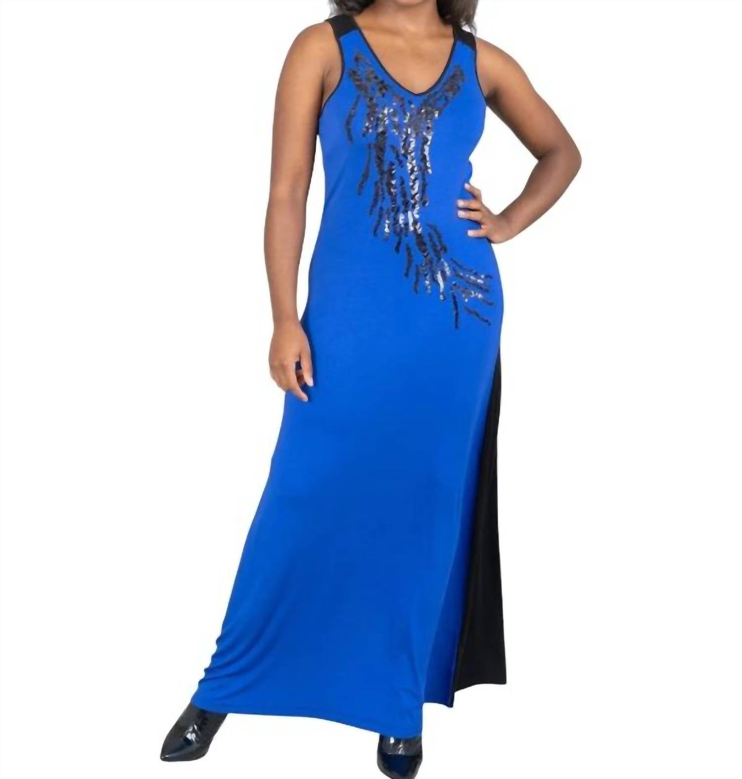 Bcbgmaxazria - Sequin Two Tone Knit Maxi Dress