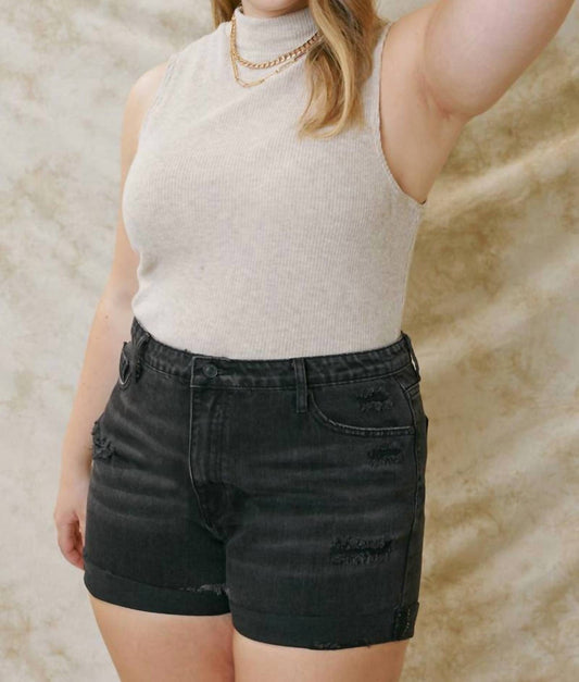 Kancan - High Rise Denim Shorts - Plus
