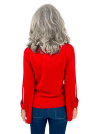 CHIARA BONI Women's Ryzen Mix Sweater in passion - women's sweater - detail view