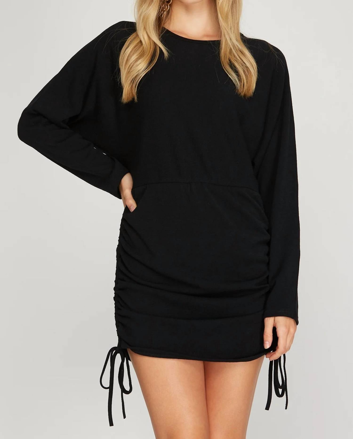 She + Sky - Long Dolman Sleeve Knit Dress