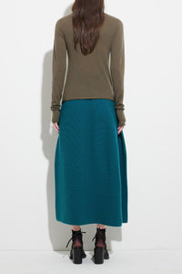 Christian Wijnants Seamless Second Skin Turtleneck Top in khaki - women's sweater - detail view