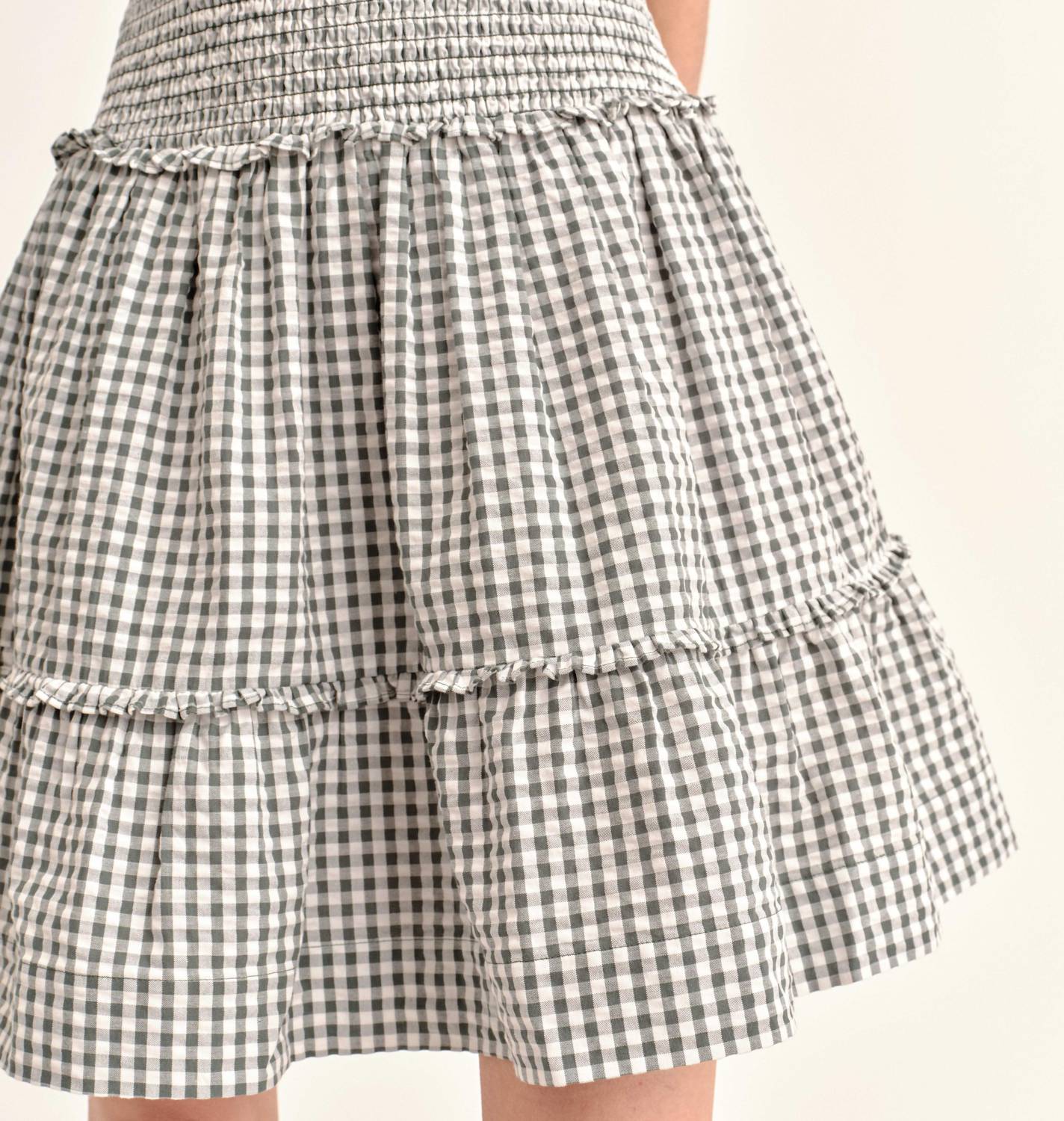 Cartolina Nantucket Rhett Mini Dress in moss - women's dress - alternate view