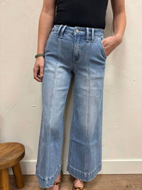 Vervet By Flying Monkey - High Rise Tie Waist Crop Palazzo Pants