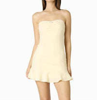Cotton Candy - Strapless Rosette Flirty Hem Dress