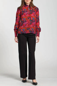 Apny - Puff Sleeve Blouse With Ruched Detail