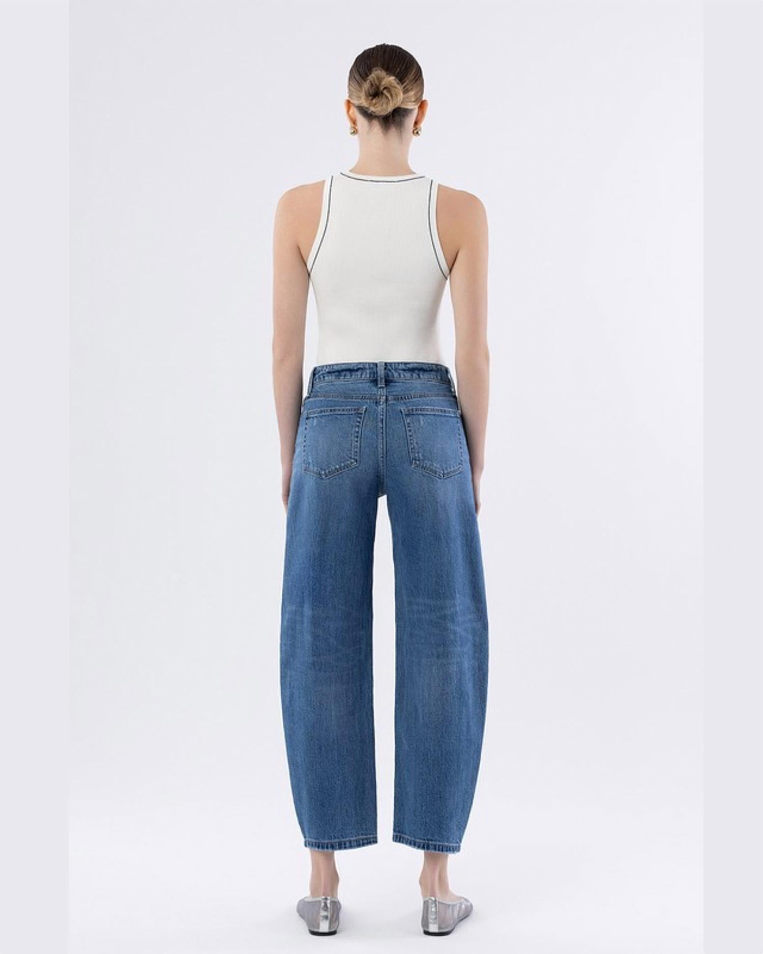 Vervet By Flying Monkey - Viola High Rise Barrel Jeans