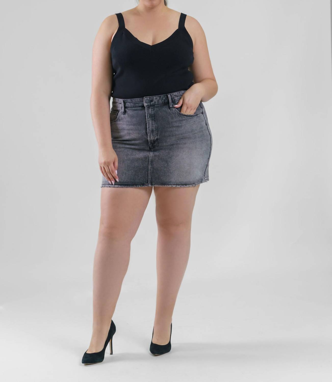 Good American - Denim Mini Skirt