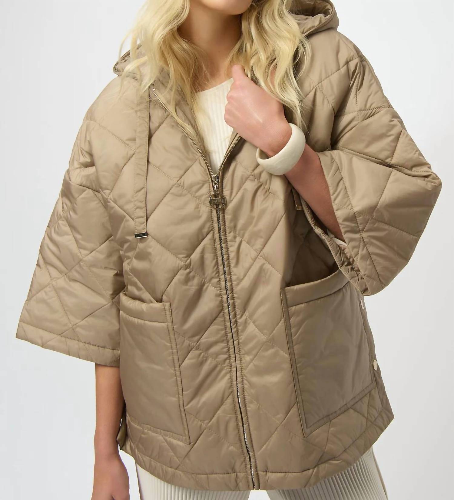 Joseph Ribkoff - Diamond Quilt Hooded Jacket