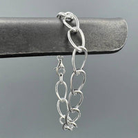 Something Silver - Women's Puffy Large Oval Link Bracelet