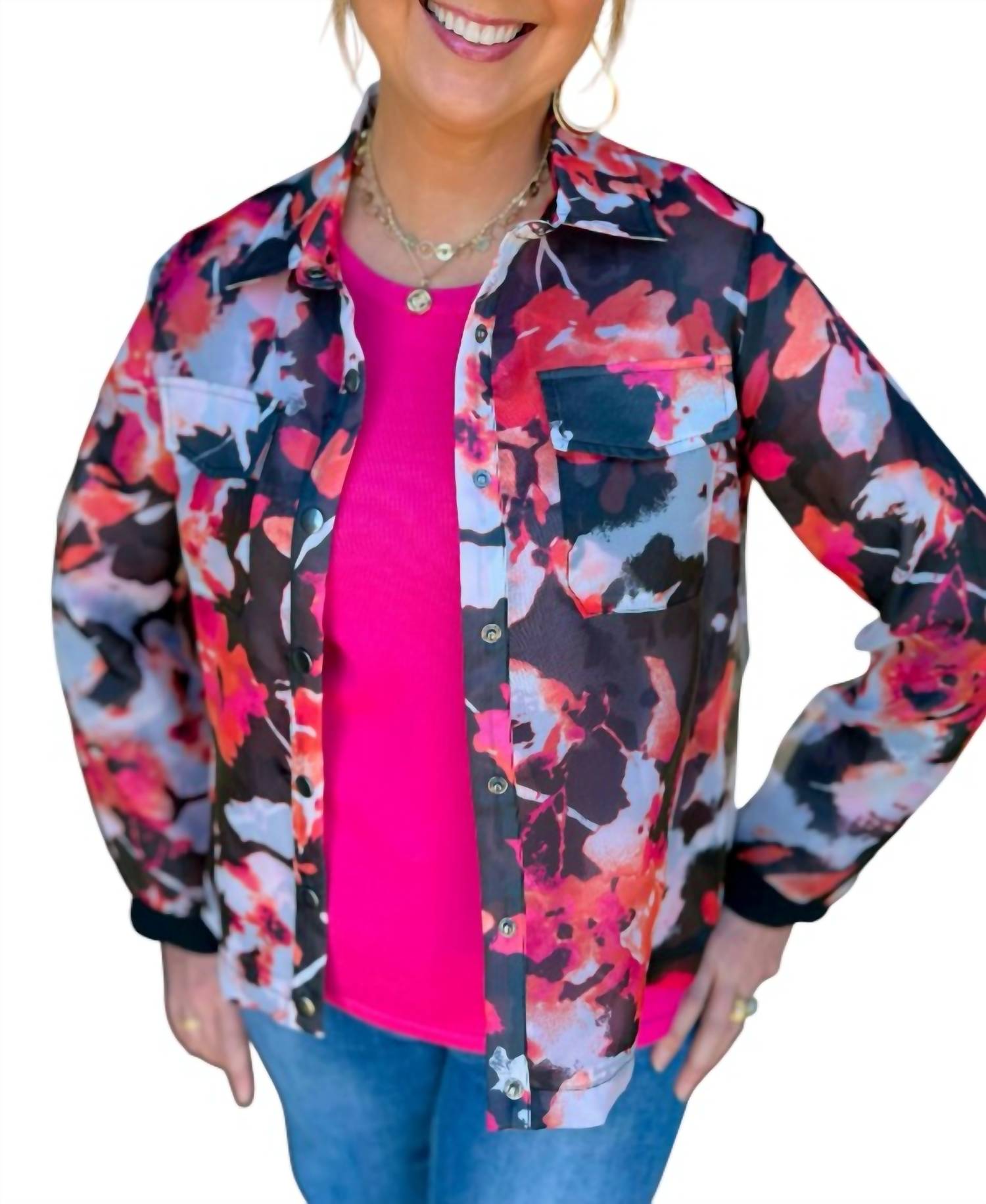 Multiples - Snap Front Lined Jacket