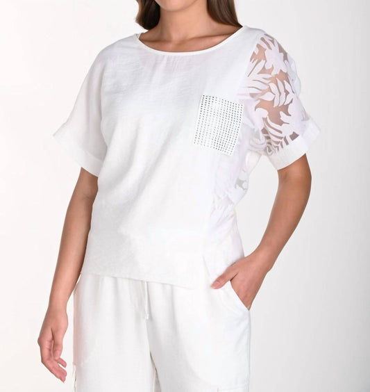 Frank Lyman - Leaf Print Woven Top