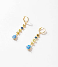 NATIVE GEM Women's Multi Gemstone Drop Earrings in azure - women's jewelry - detail view