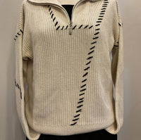 J. Society Women's Quarter Zip Up Sweater in oat - women's cardigan