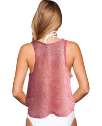 Beach Habitat - Heart Crochet Sleeveless Crop Top