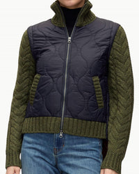 Veronica Beard - Patra Knit-sleeve Quilted Jacket