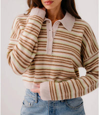 Sablyn - Maddie Cropped Striped Polo Top