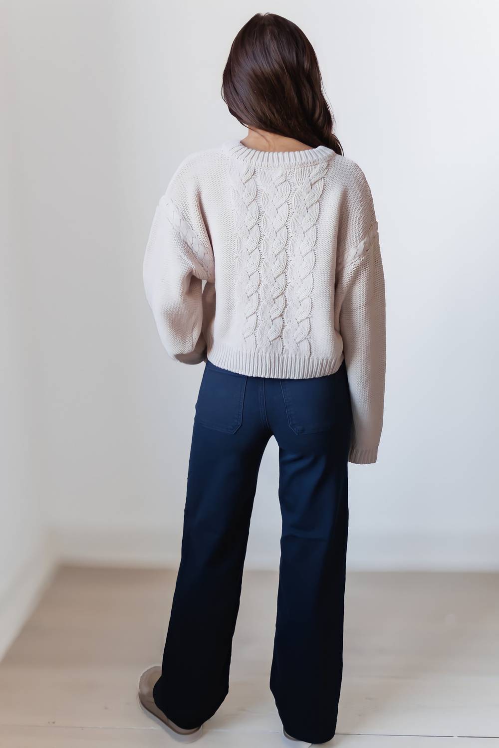 Baevely By Wellmade - Reese Cable Knit Sweater