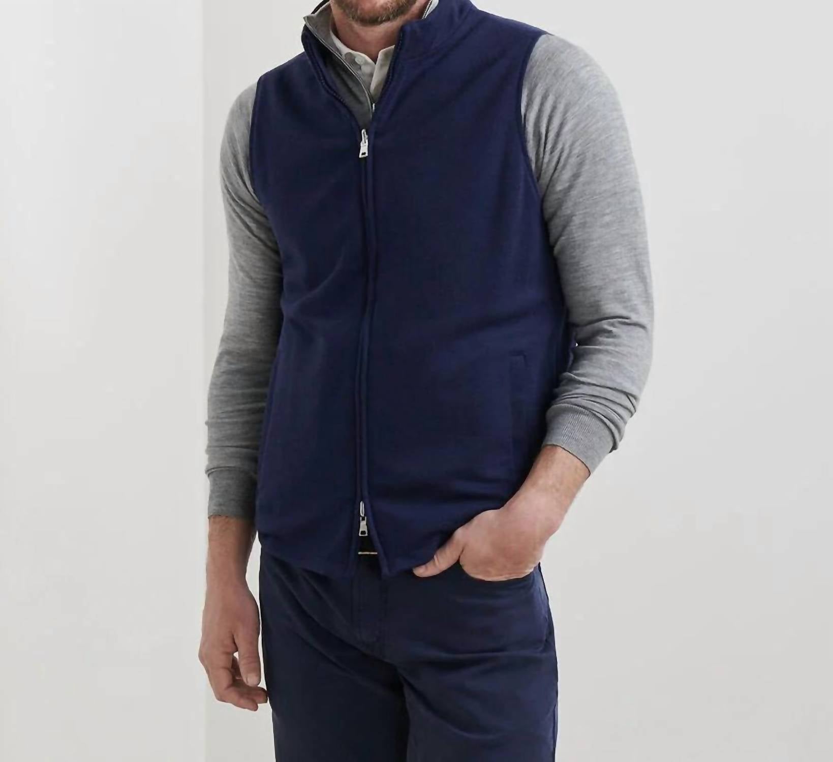 PETER MILLAR Ryder Reversible Vest in navy - men's jacket