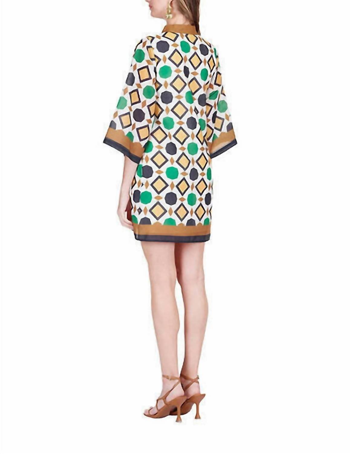 Jade - Split Neck Bell Sleeve Caftan Dress