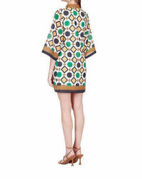 Jade Melody Tam - Split Neck Bell Sleeve Caftan Dress