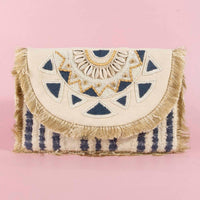 Anarchy Street - Women's Beaded Fringe Trim Mandala Clutch Bag