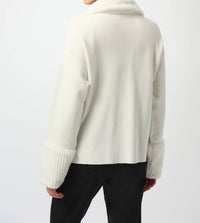 Joseph Ribkoff - Long Sleeve Knit Coat With Fur Trim