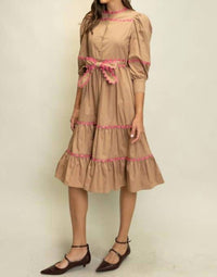 Heyson - Scallop Trim Tiered Midi Dress