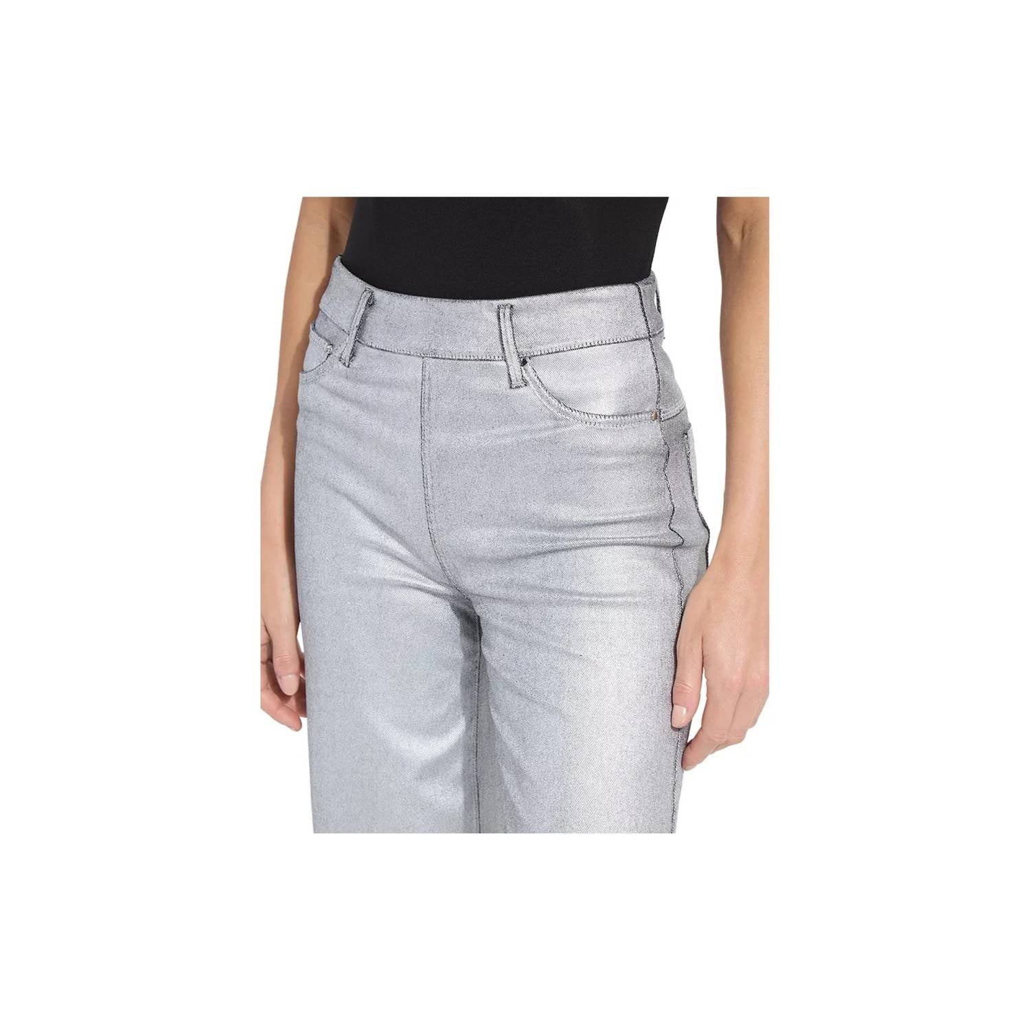 Lysse - Coated High Waist Wide Leg Jeans