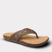 Mykos Women's Jovie Thong Sandal in brown - women's sandal - detail view