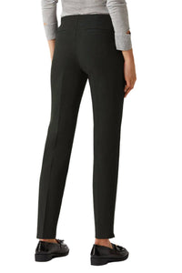 Ecru - Mid Waist Solid Stretch Crepe Pant
