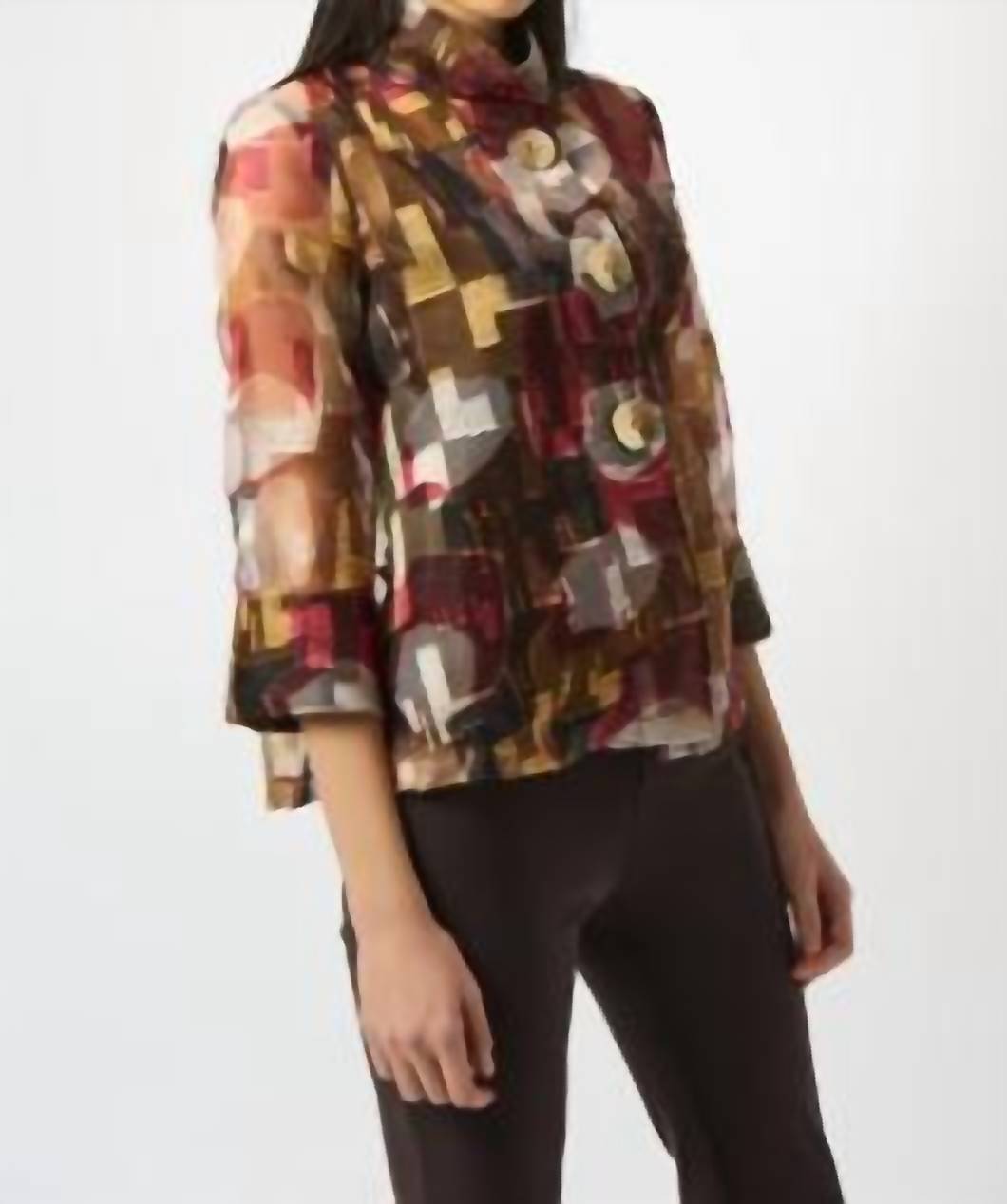 Joseph Ribkoff - Abstract Print Two-piece Trapeze Jacket