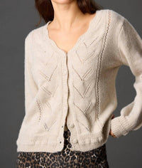 Before You - Long Sleeve Button Down Wave Edge Cardigan
