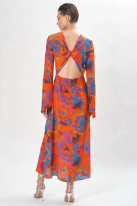 RONNY KOBO Mara Midi Dress in tie dye orange - women's dress - alternate view
